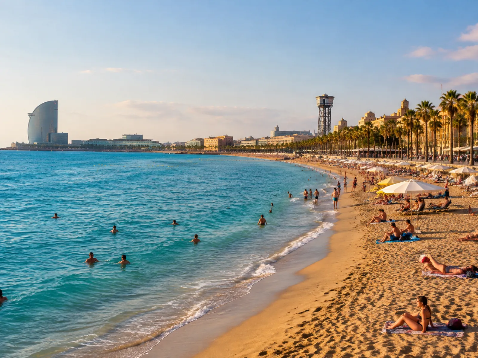 Strand von Barceloneta (KI-generiertes Symbolbild)