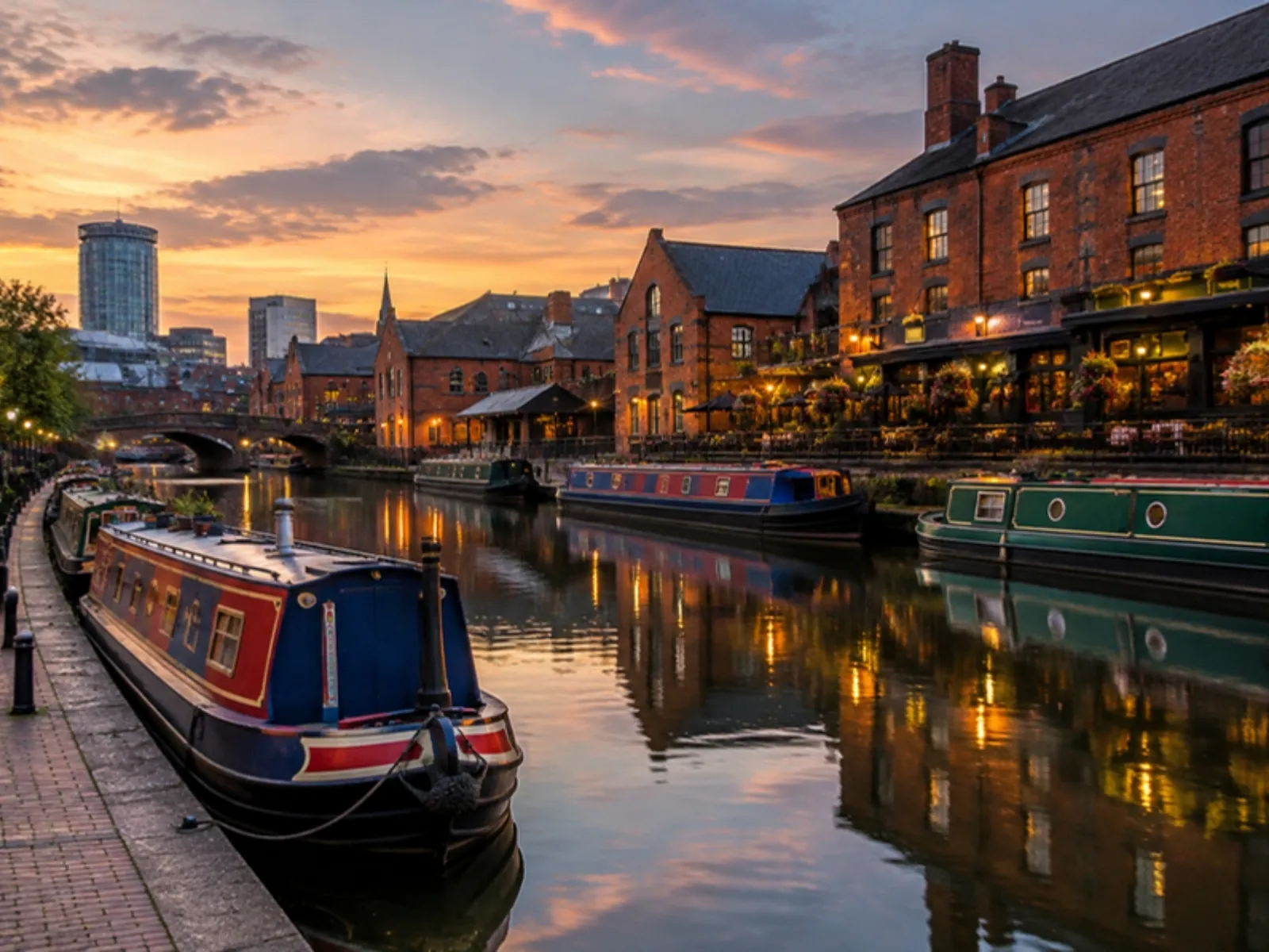 Kanäle am Gas Street Basin (KI-generiertes Symbolbild)
