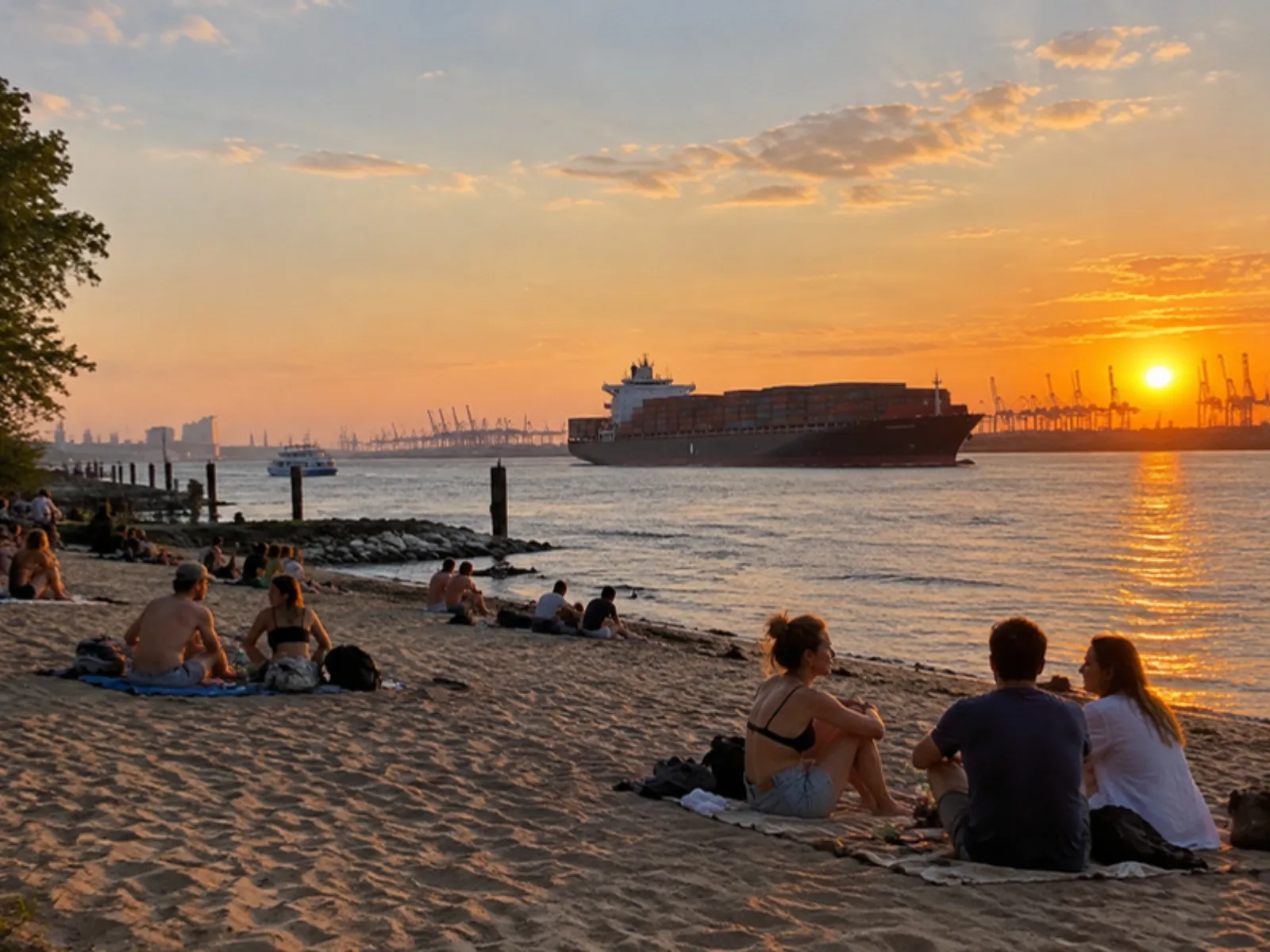 Elbstrand Övelgönne (KI-generiertes Symbolbild)