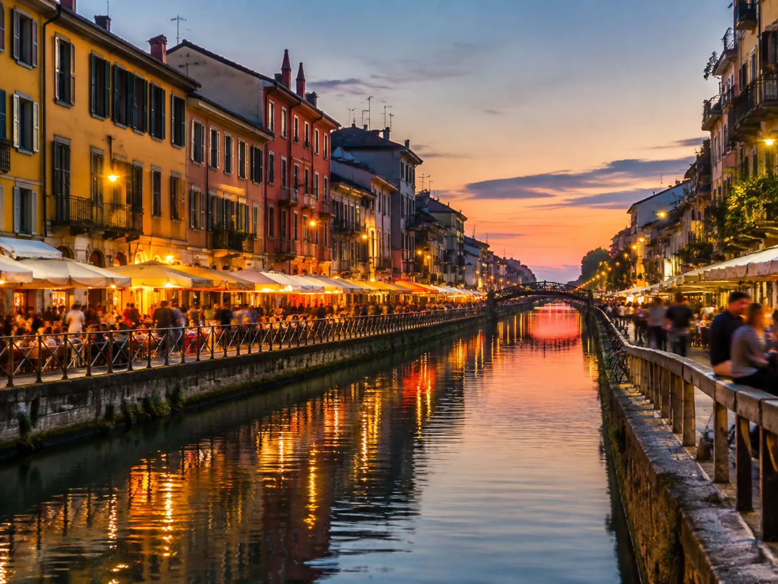 Navigli am Abend (KI-generiertes Symbolbild)